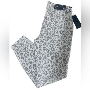 Silver Leopard Print Jeans 31 x 29